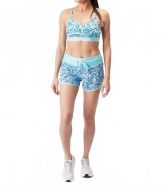 Rabbit Womens Surf n Turf 4 Short In Waterspout Waves/blue