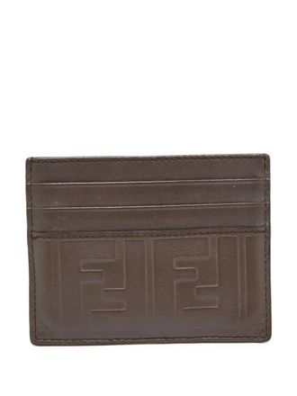Fendi FF-jacquard cardholder - Brown