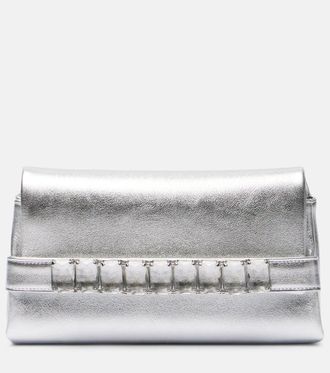 Jimmy Choo London Clutch Kya de piel metalizada