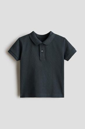 H&M Cotton Piqu&eacute; Polo Shirt in Dark Gray at Nordstrom, Size 18M