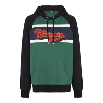 Balmain Hoodies, male, Multicolor, M, Balain retro 70s hooded sweatshirt