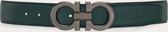 Ferragamo Uomo Cintura reversibile e regolabile Gancini Verde