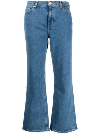 Paul Smith cropped organic-cotton flared jeans - women - Organic Cotton/Elastane - 29 - Blue