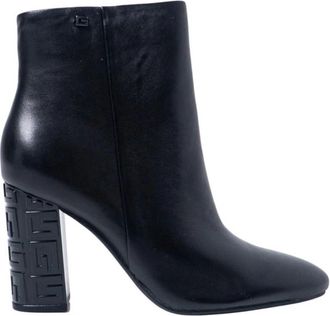 Guess Zwarte Leren Enkellaarzen Herfst/Winter - Dames - Laarzen met Hak - Zwart - 36 EU - Leer - Schoenen