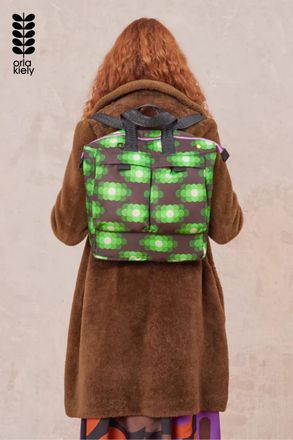Orla Kiely Womens Green Vegan Backpack With Adjustable Straps And Printed Finish - One Size
