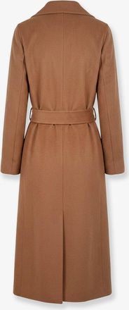 Max Mara Womens Coat Poldo Virgin Wool Brown