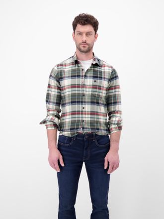 Lerros Karohemd LERROS, Herren, Gr. 3XL, N-Gr, broken wei&szlig;, Web, Obermaterial: 100% Baumwolle, kariert, regular fit normal, Manschette, Hemden Karohemd, mit 