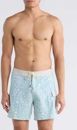 Rvca Jacobs Archive Swim Trunks in Blue Haze at Nordstrom Rack, Size 36