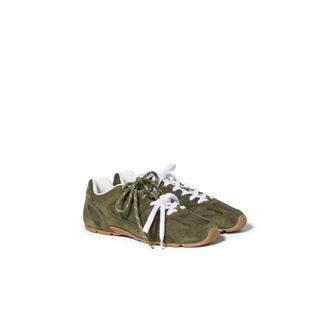 Miu Miu New Balance X Miu Miu 530 Sl Technical Fabric And Suede Sneakers, Woman, Forest Green, Size 36,5
