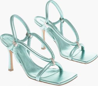 Bottega Veneta Metallic Effect Leather Sandals 9 cm Bottega Veneta