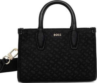 BOSS logo monogram tote bag - Black