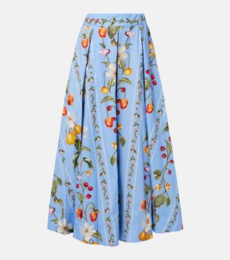 Agua Bendita Delta printed cotton maxi skirt