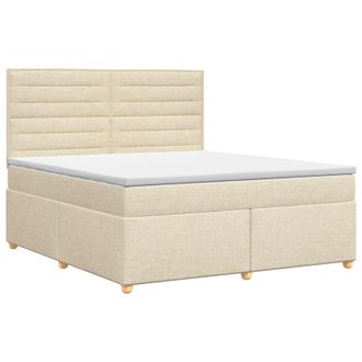 vidaXL Letto Box Spring Con Materasso Crema 140 X 200 Cm Tessuto Vidaxl
