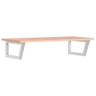 Berkfield Home Basin Shelf Wall Mounted Steel & Solid Wood Oak in Brown