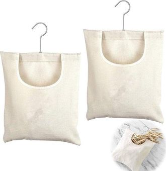 No Brand Bolsa Para Ropa De 27 X 32 Cm Con Soporte - Bolsa Colgante De Lino - Bolsa Organizadora Reutilizable Para El Ba&ntilde;o O El Armario (beige)