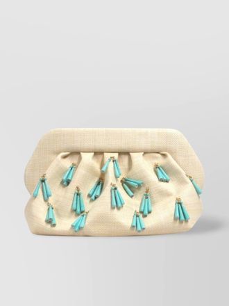 Themoir&egrave; fringe paper bios clutch