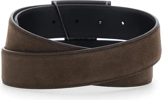 Tod's Mens Belt Brown Suede Calf Leather