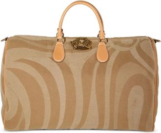 Pucci Borsone con stampa Marmo - Marrone