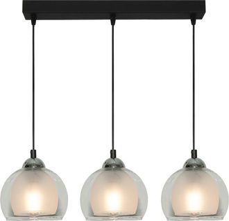 OEM L&aacute;mpara Colgante Moderna Negra Con Pantalla De Cristal Benarivo 14-482