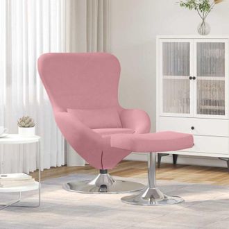 vidaXL Vidaxl - Sill&oacute;n Huevo 2 Pcs Rosa 63 X 73 X 90 Cm Terciopelo