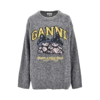 Ganni Mushroom Teddy alpaca-blend sweater Woman XXS