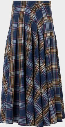 Akris Plaid Lightweight Wool Blend Shelley Midi Skirt