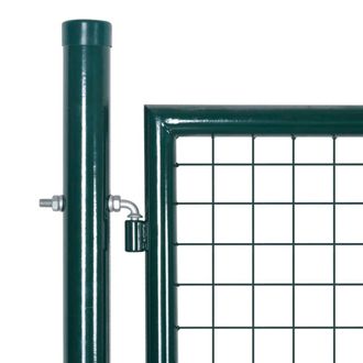 Berkfield Home Durable Double Door Fence Gate Powder-Coated Steel in Green