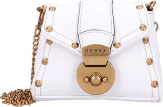 Guess Mini Crossbody tasje van imitatieleer met studs - Dames - Schoudertassen - Wit - ONE Size - Leer - Tassen