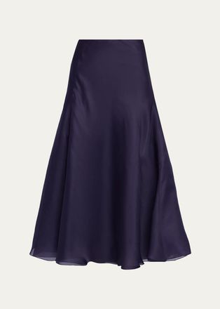Akris Silk Organza A-Line Midi Skirt