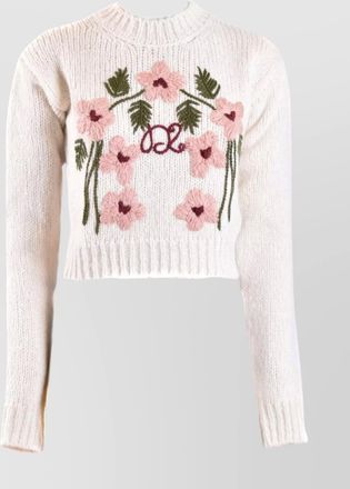 Dsquared2 embroidered floral cropped knitwear