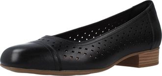 Clarks Ladies Flat Loafer Shoes Juliet Cedar - Black Leather - UK Size 7D - EU Size 41 - US Size 9.5M