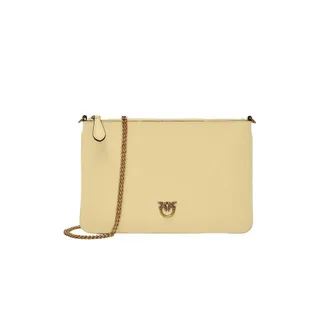 Pinko Cross Body Bags, female, Yellow, Size: ONE SIZE Flat Love Bag Simply