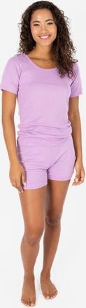 Leveret Womens Short Cotton Solid Pajama Set in Purple at Nordstrom, Size X-Large