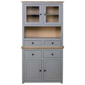 Berkfield Home Highboard Grey 93x40.5x180 cm Solid Pine Panama Range