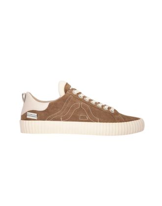 Springa Taupe Wavy Suede Sneakers