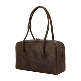 Margesherwood Womens Soft Cowhide Shoulder Bag Brown