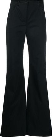Alberta Ferretti flared wide-leg trousers - women - Cotton/Elastane/Polyester/Acetate - 40 - Black