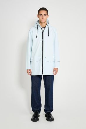 Stutterheim Stockholm Patch Matte Raincoat in Frost Grey at Nordstrom, Size X-Large