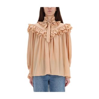 Chlo&eacute; Dames, Blouses & Shirts, Beige, Maat: XS Zijde