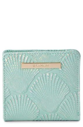 Brahmin Jane Embossed Leather Bifold Wallet in Waterfall at Nordstrom