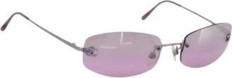 Chanel Pre-owned Metal Zonnebrillen - Dames - Vintage Accessoires - Paars - ONE Size - Vintage