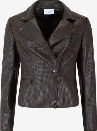Akris Kurze Lederjacke mit Reverskragen