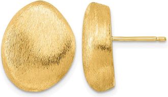 Diamond2Deal 18K Yellow Gold Brushed Fancy Stud Earrings