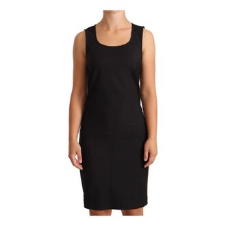 Patrizia Pepe Prachtige Zwarte Mouwloze Kokerjurk - Dames - Korte kleedjes - Zwart - M - Katoen - Kleedjes