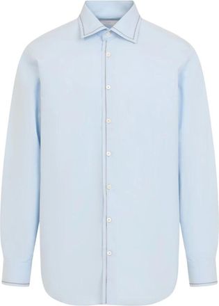 Prada Katoenen overhemd met lange mouwen - Heren - Overhemden - Blauw - Maat: 3XL Katoen