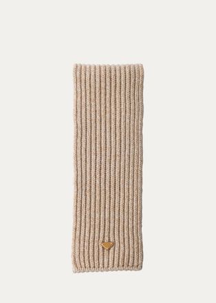 Prada Rib Knit Cashmere-Wool Scarf