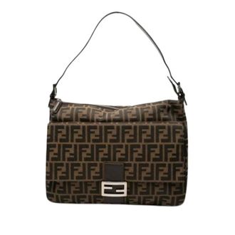 Fendi Pre-owned Shoulder Bags, female, Brown, Size: ONE SIZE Pre-owned Canvas Shoulder Bag