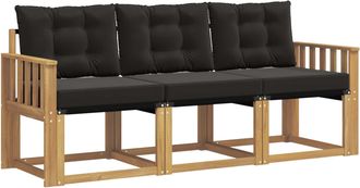 vidaXL Conjunto De Sof&aacute;s De Exterior 3 Uds. Blanco Y Negro Vidaxl