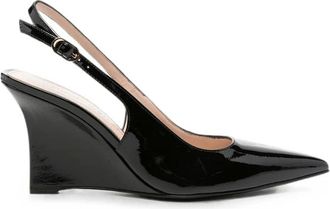 Stuart Weitzman Schoenen, Dames, Zwart, 37 1/2 EU, Leer, Vinnie 50 Slingback