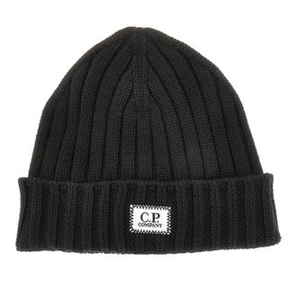 C.P. Company Knitted beanie hat with logo patch Man One Size
